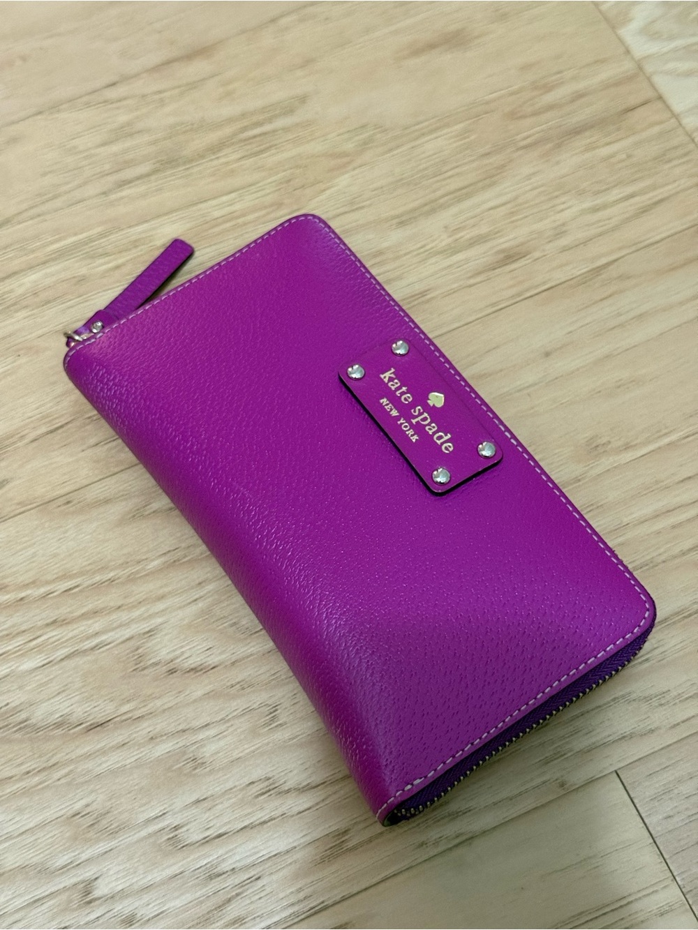 Kate Spade Bi-Fold Zip-Around Wallet Hot Pink Large Clutch